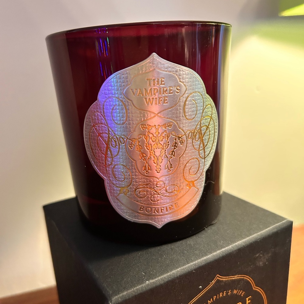 The Vampire’s Wife Trudon collab empty Bonfire red glass candle vessel with box. - Picture 5 of 11
